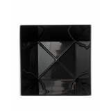Pot plastique haut carré noir curvo