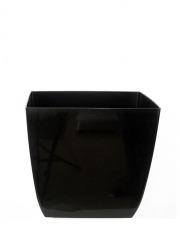 Pot plastique carré noir curvo