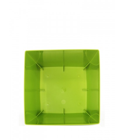 Pot plastique carré vert curvo