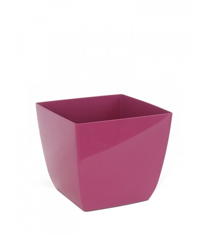 Pot plastique carré rose curvo