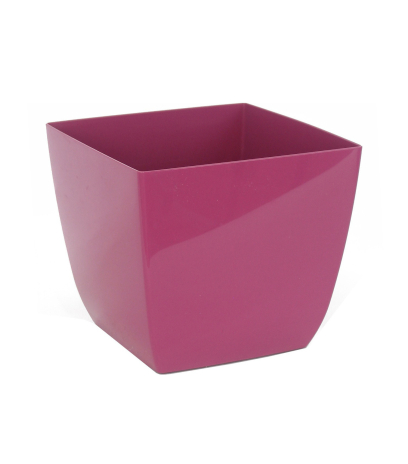 Pot plastique carré rose curvo