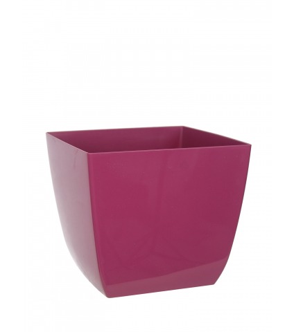 Pot plastique carré rose curvo