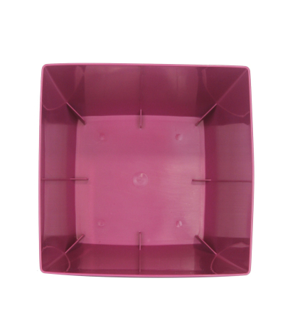 Pot plastique carré rose curvo