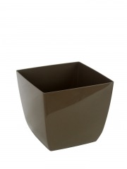 Pot plastique carré marron curvo