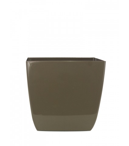 Pot plastique carré marron curvo