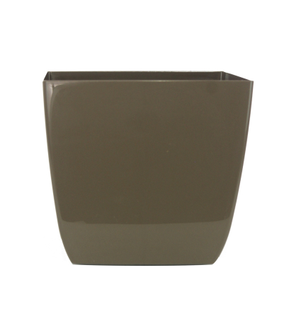 Pot plastique carré marron curvo