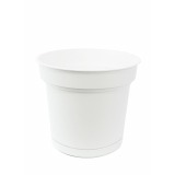 Pot rond blanc PIATTINO (avec soucoupe)