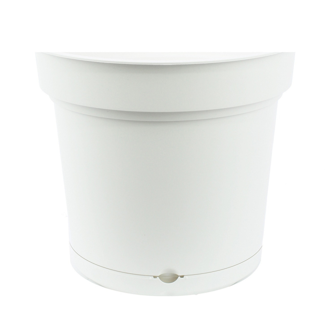 Vase Ou Soucoupe En Résine Blanche - Style Festonné - Dimensions 50x8 Cm (soucoupe) Et 60 Cm (pot) - Léger Et Résistant Aux UV