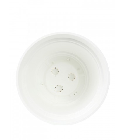 Pot rond blanc plastique avec soucoupe