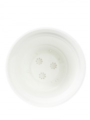 Pot rond blanc plastique avec soucoupe