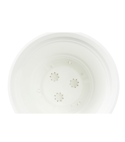Pot rond blanc plastique avec soucoupe