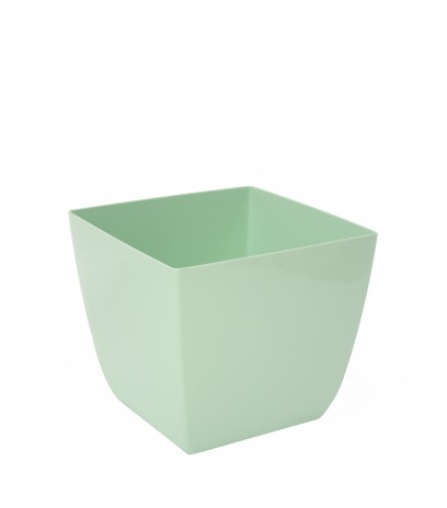 Pot plastique carré vert pastel curvo