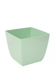 Pot plastique carré vert pastel curvo