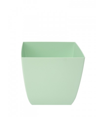 Pot plastique carré vert pastel curvo