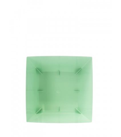 Pot plastique carré vert pastel curvo