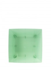 Pot plastique carré vert pastel curvo