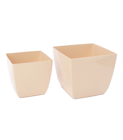 Pot plastique carré curvo pêche