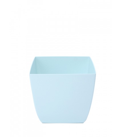 Pot plastique carré bleu ciel curvo