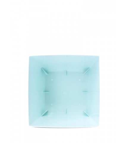 Pot plastique carré bleu ciel curvo