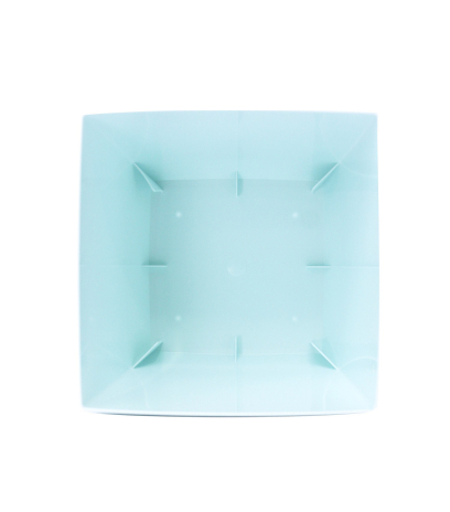 Pot plastique carré bleu ciel curvo