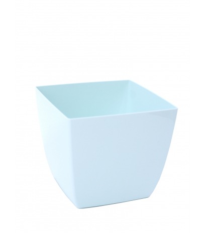 Pot plastique carré bleu ciel curvo