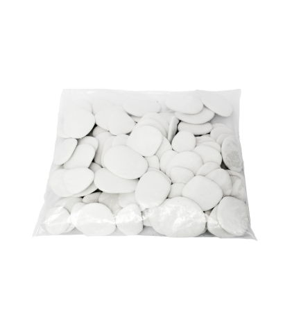 Galets blancs décoratifs en plastique