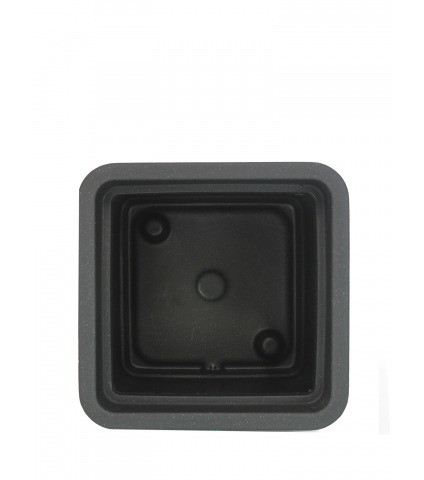 Grand pot cubique gris anthracite striato