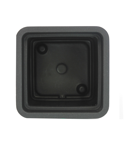 Grand pot cubique gris anthracite striato