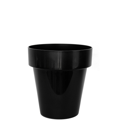 Pot plastique rond noir