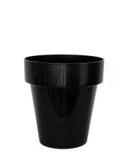 Pot plastique rond noir