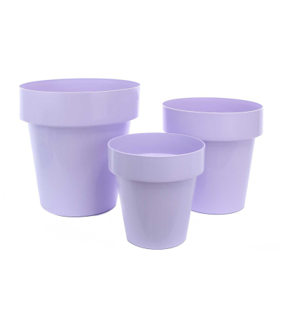 Pot plastique rond lilas LUNGO