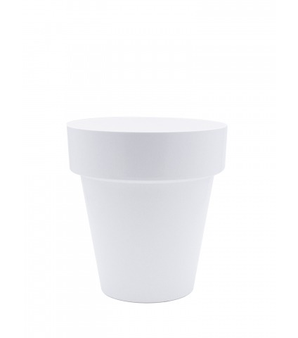 Pot plastique rond blanc