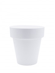 Pot plastique rond blanc