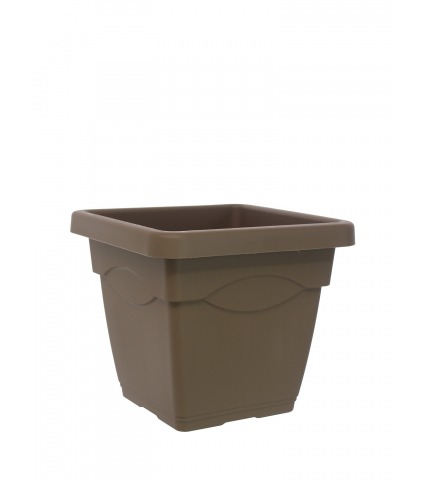 Grand pot carré taupe TERRACOTA