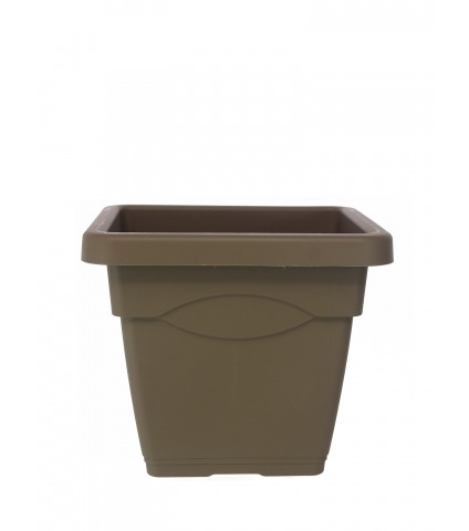 Grand pot carré taupe TERRACOTA