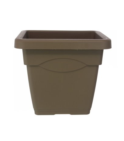 Grand pot carré taupe TERRACOTA