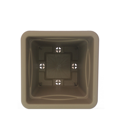 Grand pot carré taupe TERRACOTA