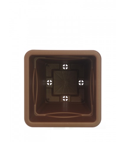 Grand pot carré marron