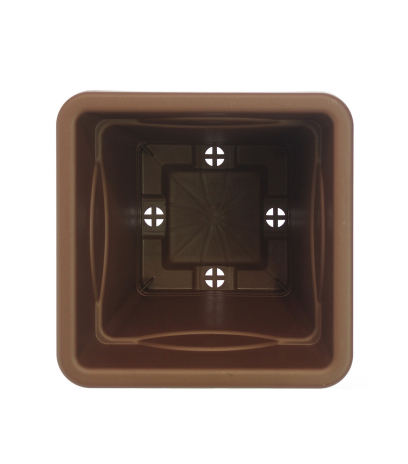 Grand pot carré marron