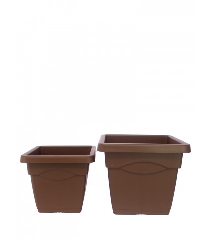 Grand pot carré marron