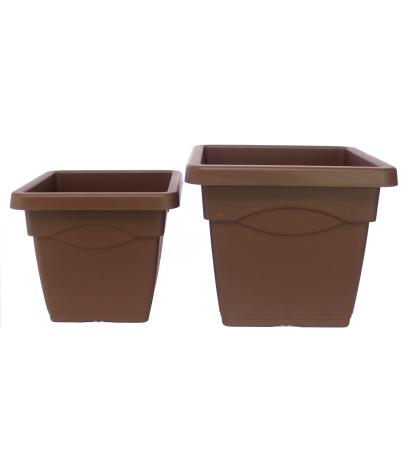 Grand pot carré marron