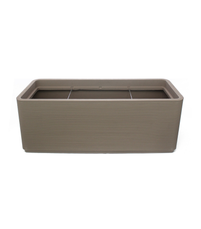 Grand bac rectangulaire marron en plastique