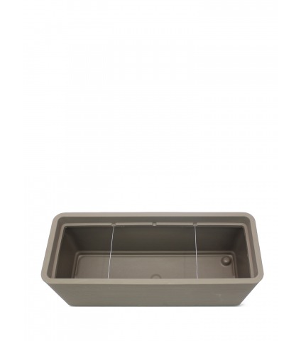 Grand bac rectangulaire marron en plastique