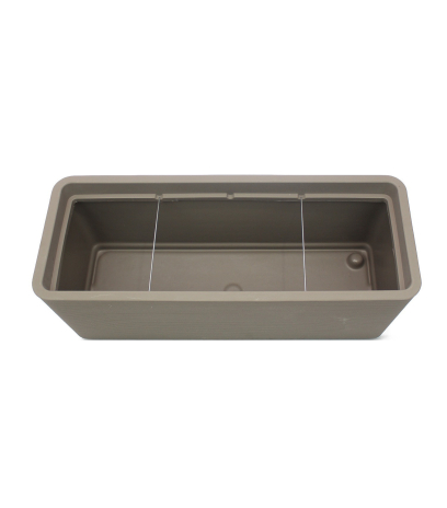 Grand bac rectangulaire marron en plastique