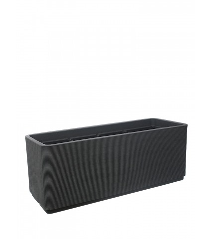 Grand bac rectangulaire noir en plastique