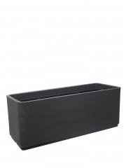 Grand bac rectangulaire noir en plastique