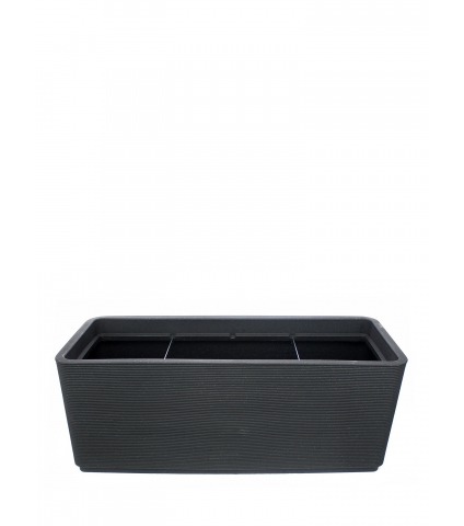 Grand bac rectangulaire noir en plastique