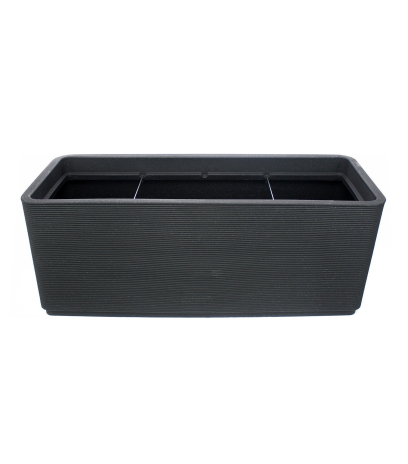 Grand bac rectangulaire noir en plastique