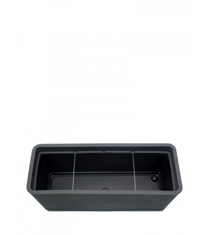 Grand bac rectangulaire noir en plastique