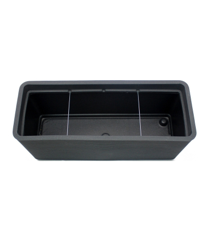 Grand bac rectangulaire noir en plastique